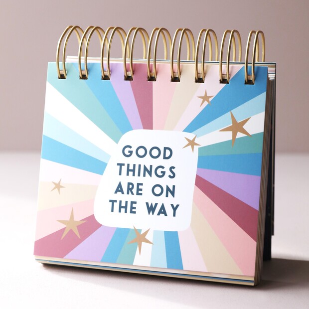 Weekly Positivity Floral Desktop Flip Chart Lisa Angel