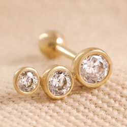 Tish Lyon Solid Gold Crystal Bubble Barbell