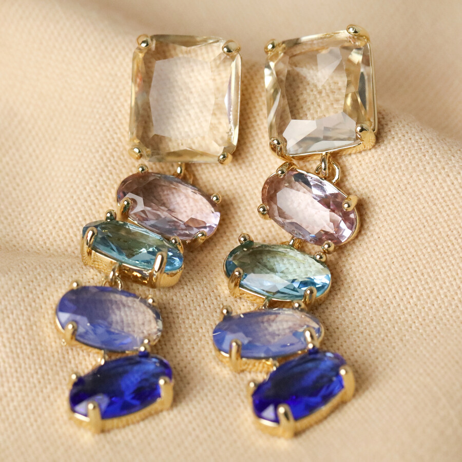 Buy Gold-Toned & Blue Earrings for Women by Lookteen Online | Ajio.com