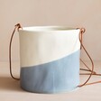 Burgon & Ball Dipped Indoor Hanging Planter in Blue on Neutral Background