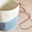 Close Up of Burgon & Ball Dipped Indoor Hanging Planter in Blue