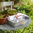 Burgon & Ball x Sophie Conran Galvanised Garden Tool Trug Filled With Cutlery on Table
