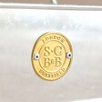 Gold Logo on Side of Burgon & Ball x Sophie Conran Galvanised Garden Tool Trug