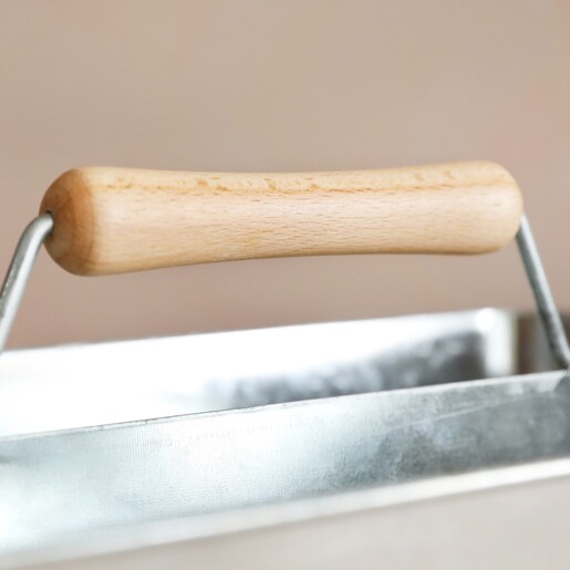 Beechwood Handle on Burgon & Ball x Sophie Conran Galvanised Garden Tool Trug