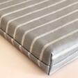 Close Up of Protective Fabric on Burgon & Ball x Sophie Conran Garden Kneeler in Blue Stripe
