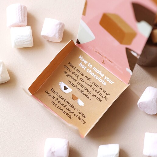 Inside Packaging of Gnaw Rocky Road Hot Chocolate Shot