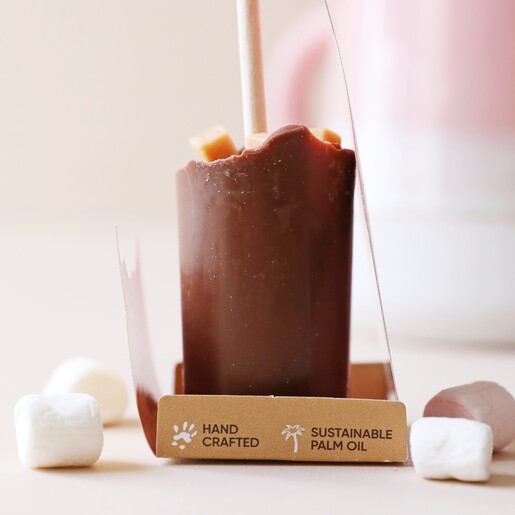 Gnaw Rocky Road Hot Chocolate Shot with Marshmallows and Pink Mug