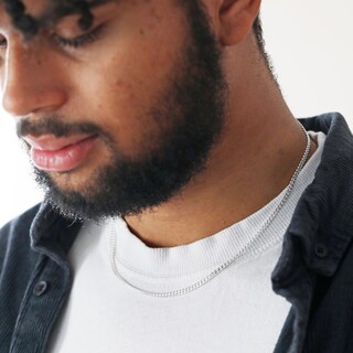 Men's Sterling Silver Curb Chain Necklace