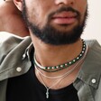 Men's Sterling Silver 'Connell's Chain' Necklace on Model with Other Styles