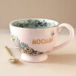 House of Disaster Moomin Love Cup With Gold Spoon on Neutral Background