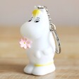 House of Disaster Moomin Snorkmaiden Keyring Close Up on Wooden Table