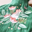 Close Up of Embroidery Details on House of Disaster Secret Garden Fox Hot Water Bottle