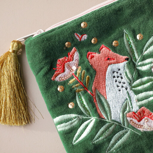 Close Up of House of Disaster Secret Garden Fox Makeup Bag