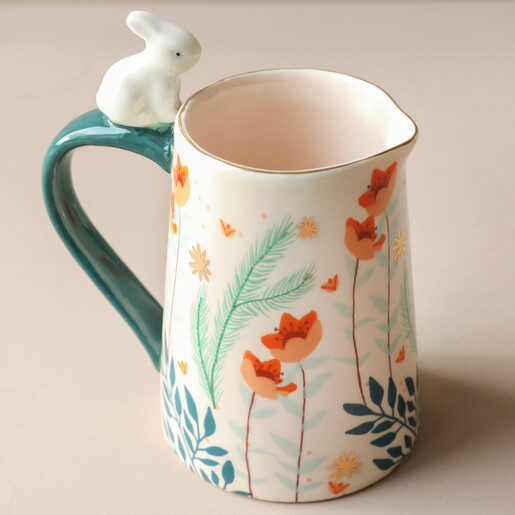 Tazza Con Piattino House Of Disaster A Tema Coniglio - Porcellana Gialla, 24 Cl, Lavabile In Lavastoviglie
