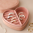 Estella Bartlett Heart Jewellery Box in Dusky Pink Filled With Pretty Gold Jewellery