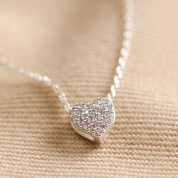 Estella Bartlett Pavé Heart Pendant Necklace in Silver