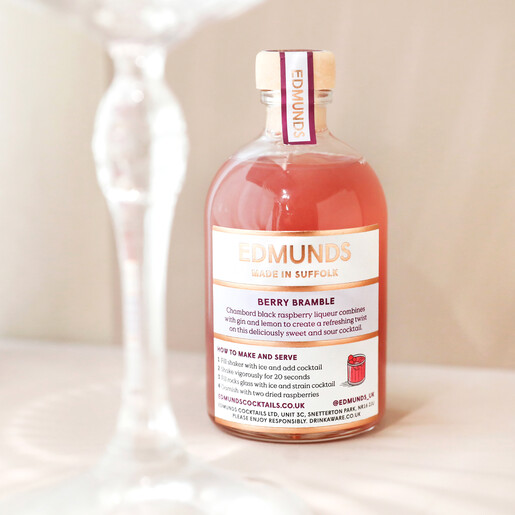 Back of Cocktail Bottle Ingredients List on 100ml Edmunds Cocktails Berry Bramble