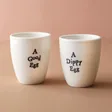 East of India Dippy Egg Porcelain Egg Cup Next to Other Egg Cup