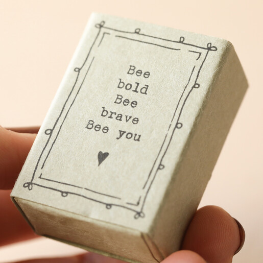 East of India Bee Bold Matchbox Ornament with Beige Coloured Background