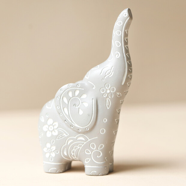 Grey Ceramic Elephant Ring Holder