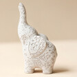 Speckled Ceramic Elephant Ring Holder on neutral backdrop