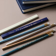Pencils from Designworks Ink Celestial Heavens Pencil Set Displayed on Natural Coloured Background