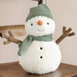 Jellycat Large Maddy Snowman Soft Toy on Wooden Chair