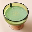 View of Label for Paddywax Misted Lime Scented Candle and Goblet