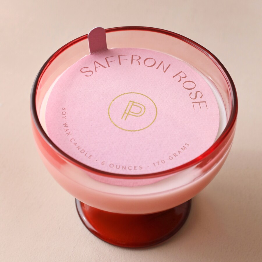 Saffron Rose Scented Candle Goblet Paddywax Lisa Angel