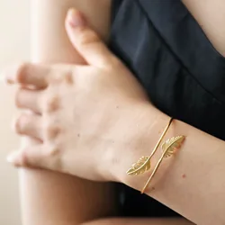 Gold Feather Bangle