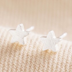 Tiny Star Stud Earrings in Silver
