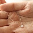 Full Length Tiny Crystal Heart Pendant Necklace in Silver