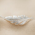 Silver Feather Necklace close up