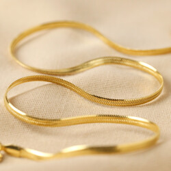 Herringbone Chain Necklace in Gold