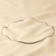 Full Length Herringbone Chain Necklace in Silver