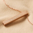Natural Engraved Personalised Bar Pendant Necklace in Rose Gold