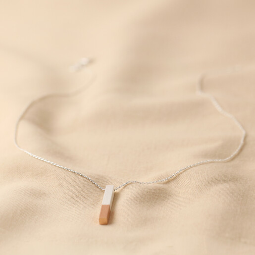 Solid rose gold deals bar necklace