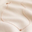 Full Length Tiny Crystal Heart Pendant Necklace in Rose Gold