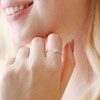 Model Wearing Adjustable Crystal Heart Ring in Silver