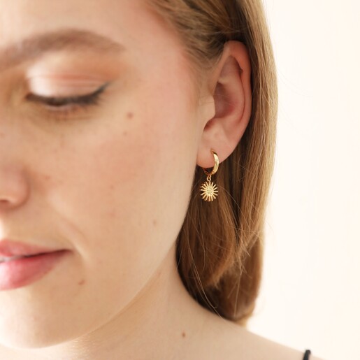 Gifts For Her Womens Enameled Sterling Silver Single Logo Earring - Moda Operandi Moda Operandi Women Accessories Jewelry Earrings Hoop 