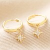 Tiny Star Charm Huggie Hoop Earrings in Gold
