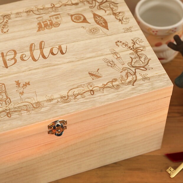 Personalised Name Wooden Christmas Eve Box Personalised Name Wooden Christmas Eve Box