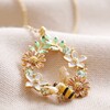 Lisa Angel Ladies' Delicate Crystal Flower and Bee Droplet Necklace