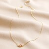 Triple Enamel Flower Pendant Necklace in Gold Full Length