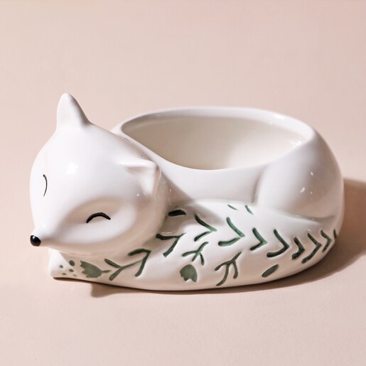 Small Ceramic Sleeping Fox Planter,  H6cm Small Ceramic Sleeping Fox Planter,  H6cm