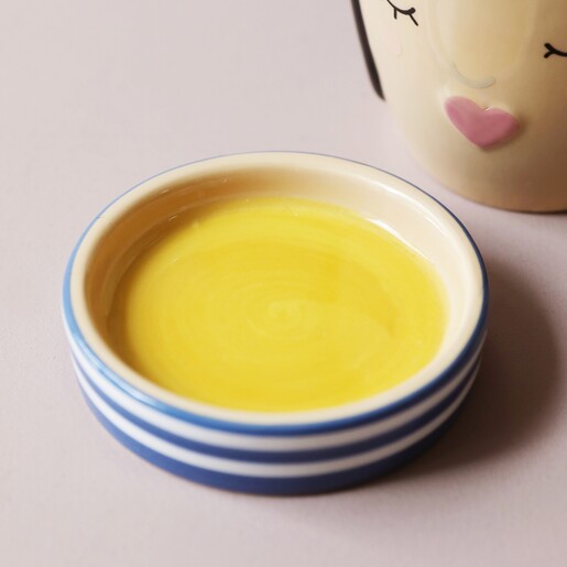 Small Water Dish from Blue Face Ceramic Planter and Tray