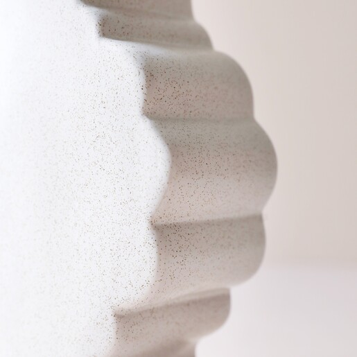 Close Up of Edge Detail on Ceramic Art Deco Scalloped Edge Vase