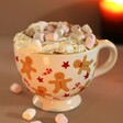 Ceramic Gingerbread Mug with Gingerbread House Full of Hot Chocolate with Marshmallows