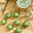 Milk Chocolate Brussels Sprouts on Paper Background
