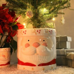 Large Ceramic Father Christmas Planter